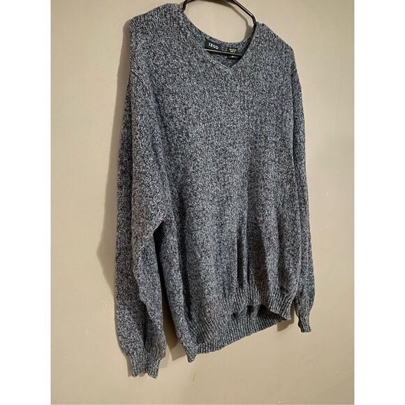 Izod Blue V Neck Knit Sweater Size XL - Picture 3 of 4